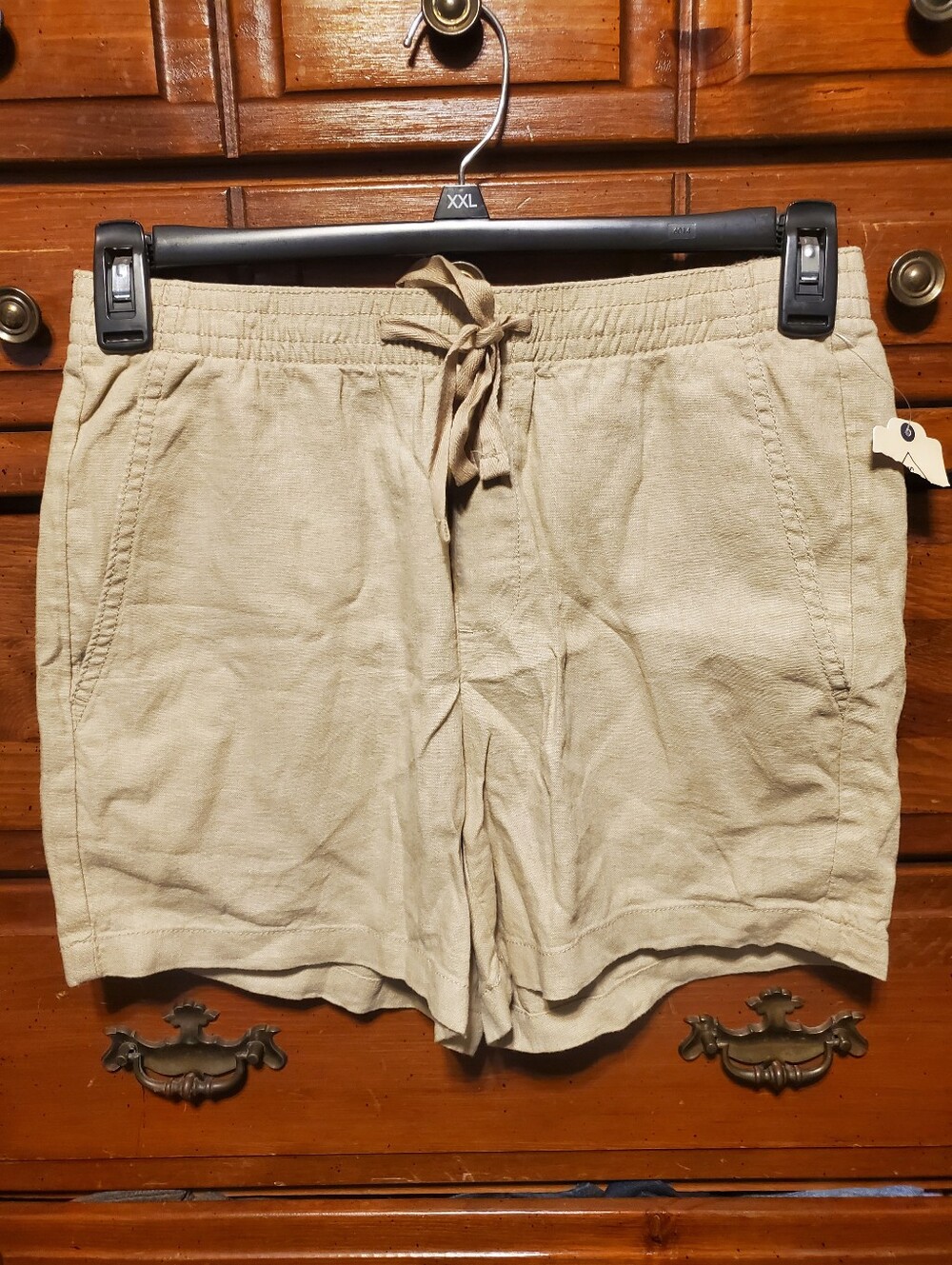 St. John's Bay Women's  linen Blend Drawstring Shorts - Khaki